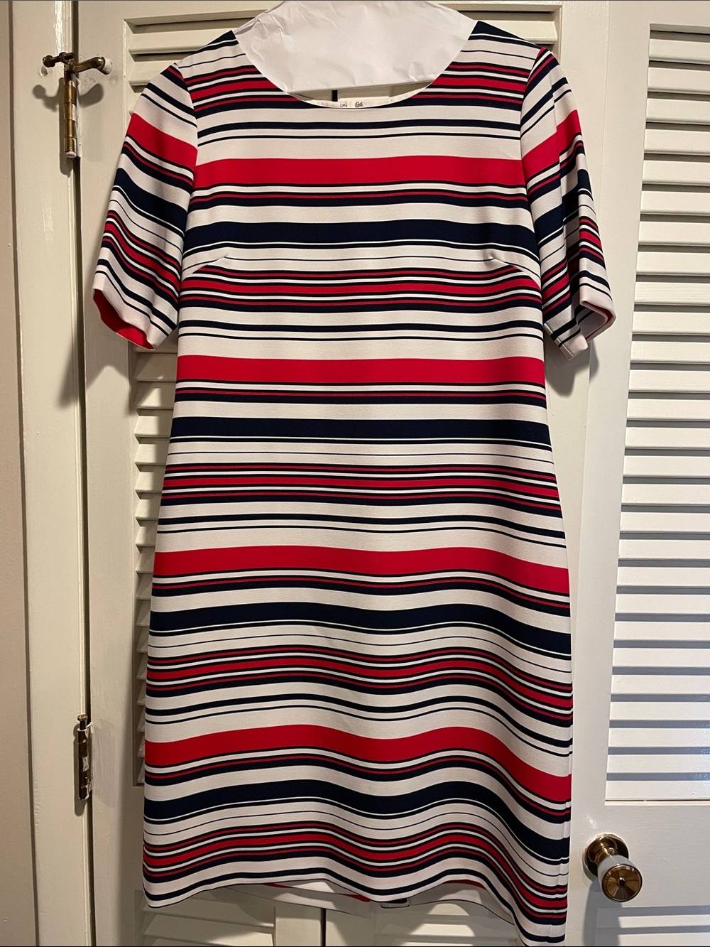 Preston & York Patriotic Red, Navy & White Striped Dress